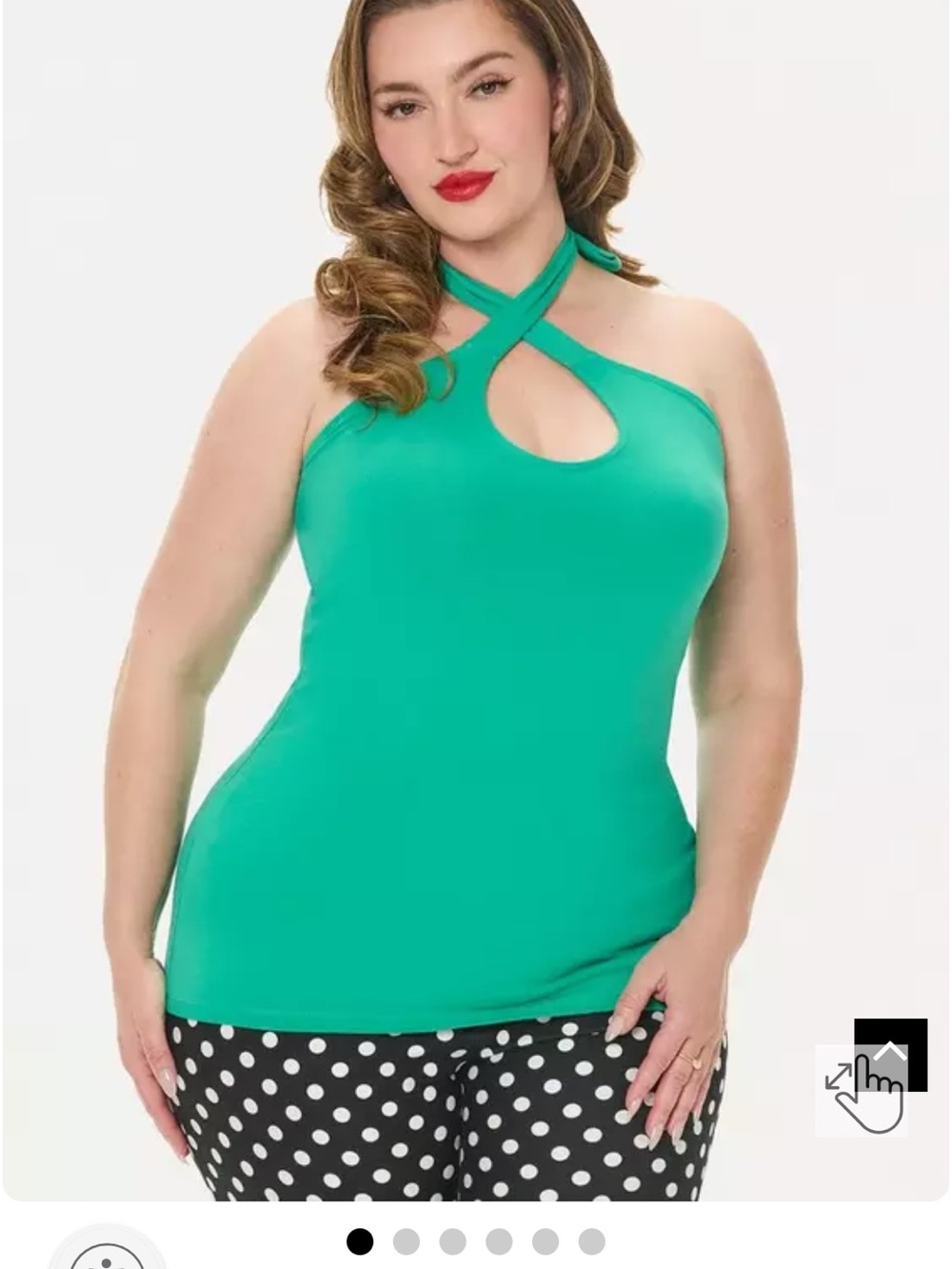 torrid Green Retro Chic Foxy Twist Neck Halter Top